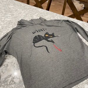 Grey cat hoodie